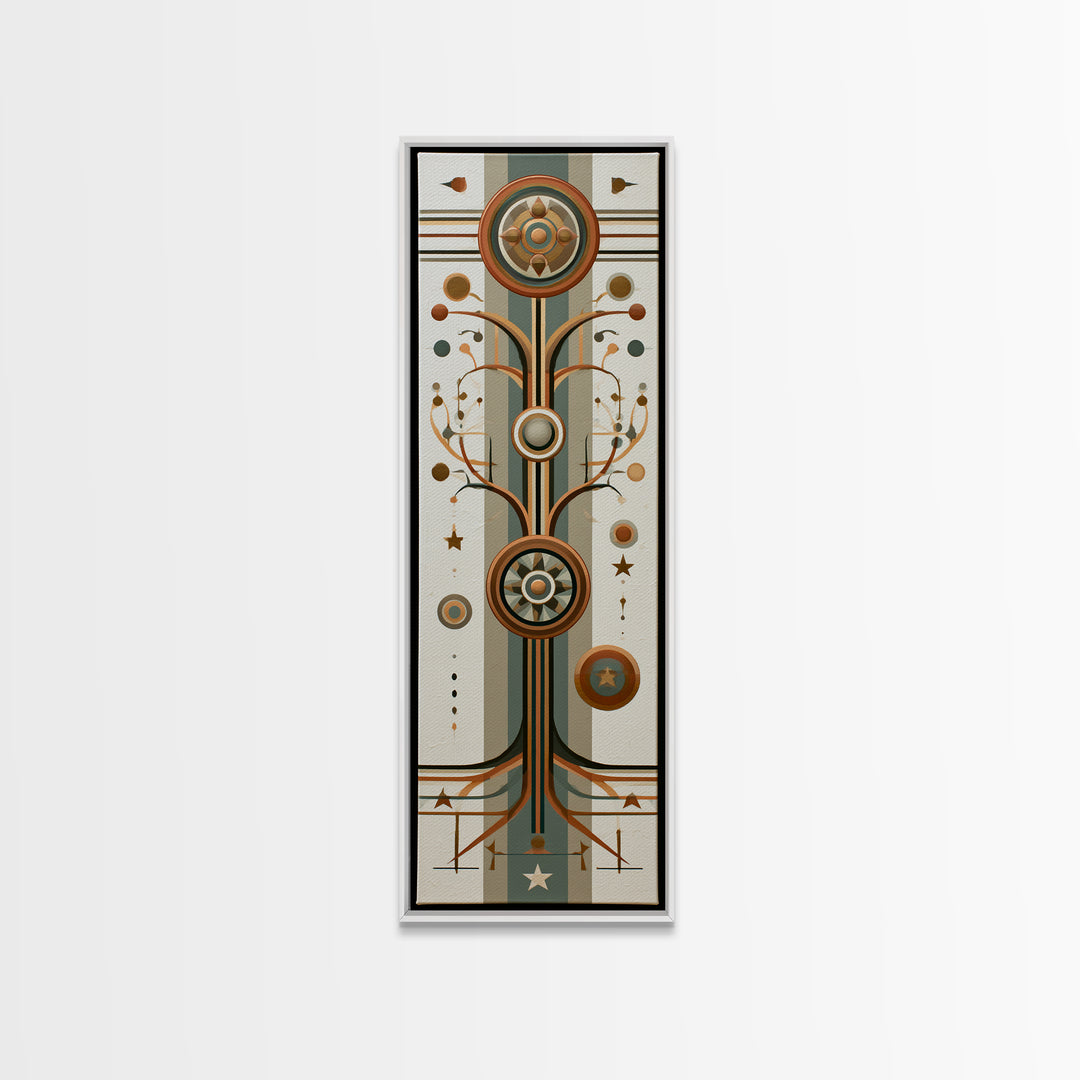Geometric Tree of Life Framed Canvas Print, Sacred Geometry Art, Wabi Sabi Art, Living Room Decor, Fine Art, Geometry, SGA-1x3-75