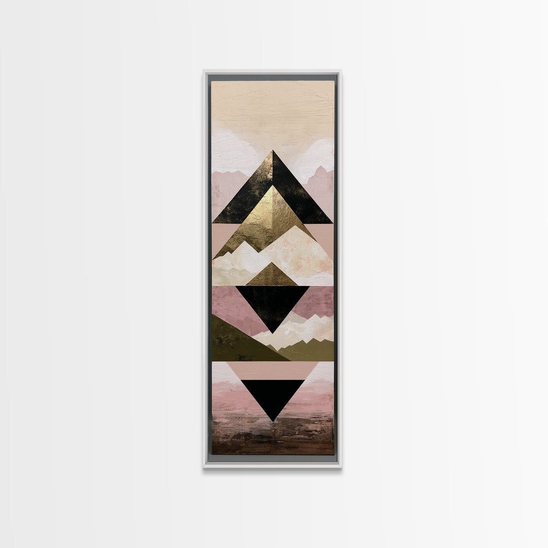 Triangle Mountain Landscape Canvas Print, Sacred Geometry Art, Art Print, Living Room Decor, Geometry, Digital Wall Art, SGA-1x3-77