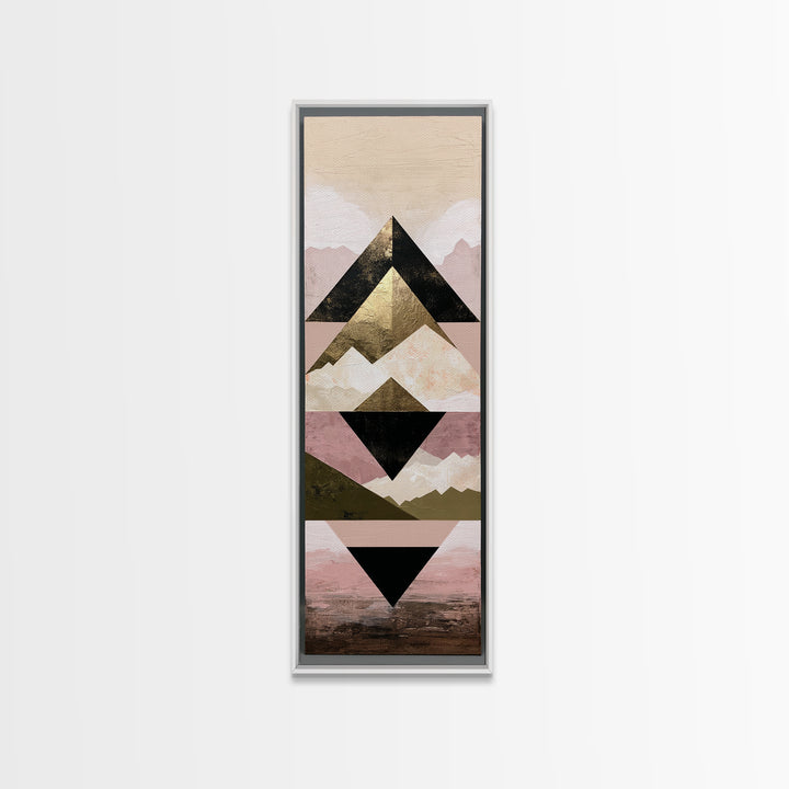 Triangle Mountain Landscape Canvas Print, Sacred Geometry Art, Art Print, Living Room Decor, Geometry, Digital Wall Art, SGA-1x3-77