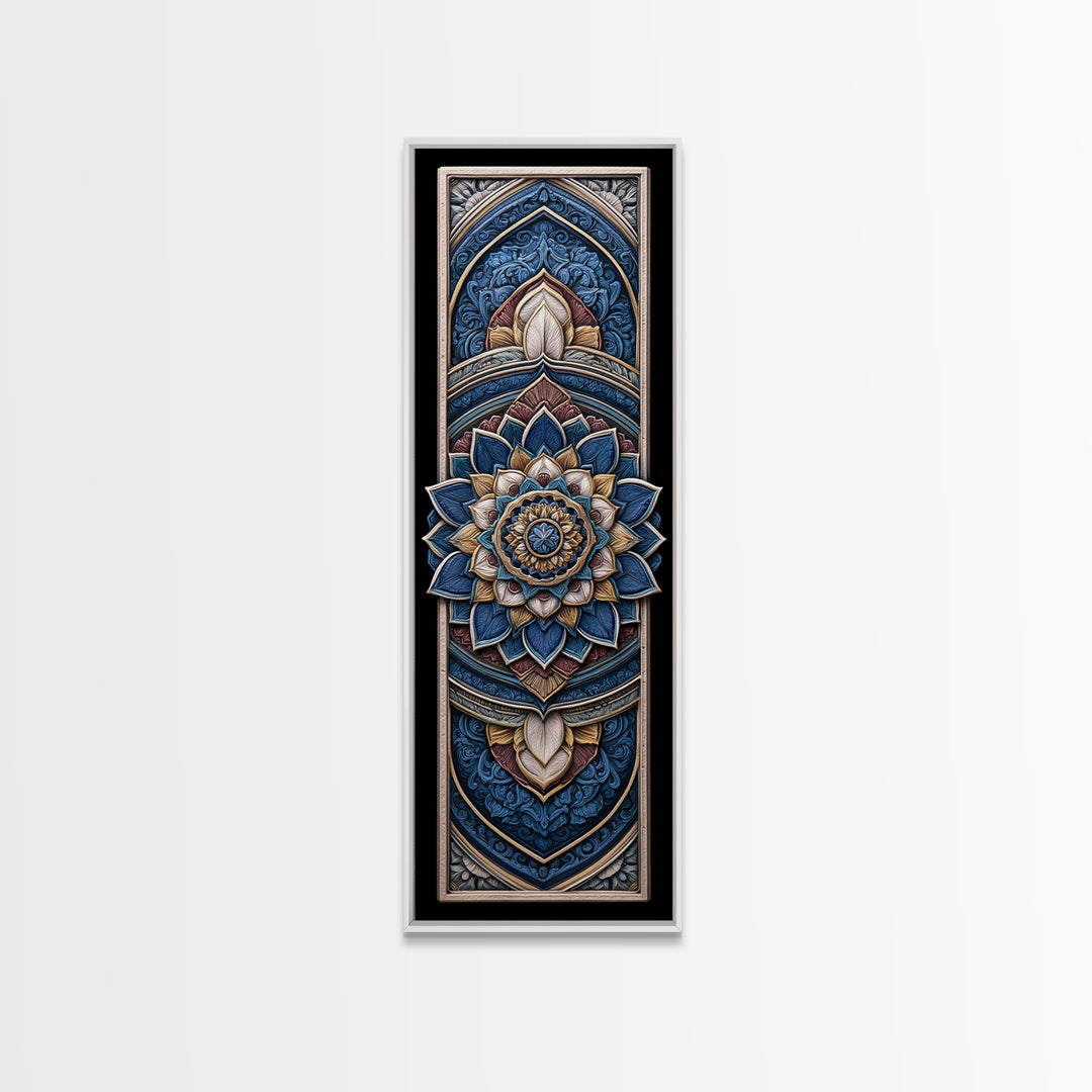 Mandala Lotus with Precise Radial Symmetry Canvas Print, Sacred Geometry Art, Luxury Decor, Living Room Decor, Geometry, SGA-1x3-86