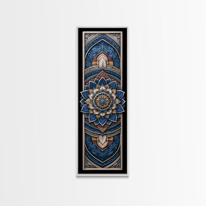 Mandala Lotus with Precise Radial Symmetry Canvas Print, Sacred Geometry Art, Luxury Decor, Living Room Decor, Geometry, SGA-1x3-86