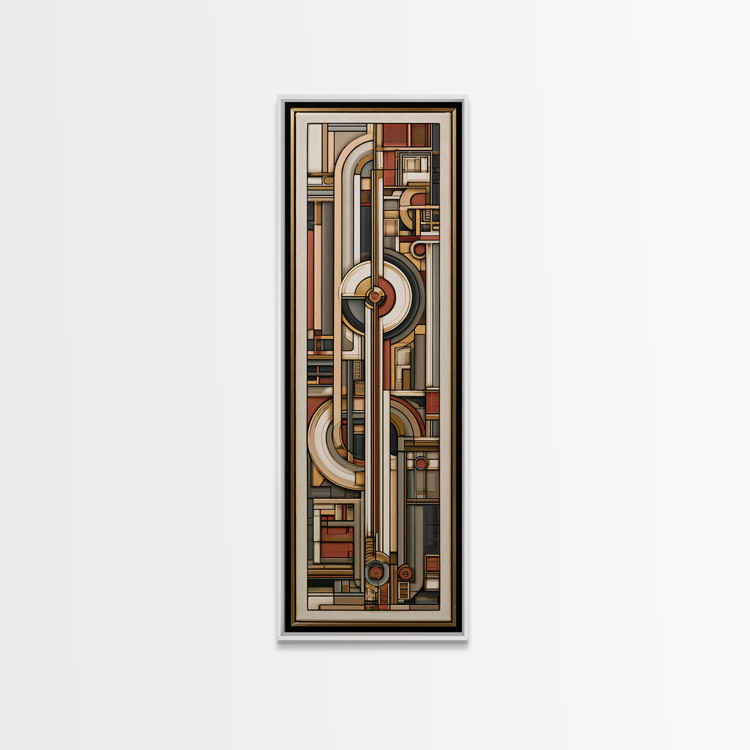 Abstract Temple Plan Made from Sacred Lines Canvas Print, Sacred Geometry Art, Zen Home Decor, Living Room Decor, Geometry, SGA-1x3-97