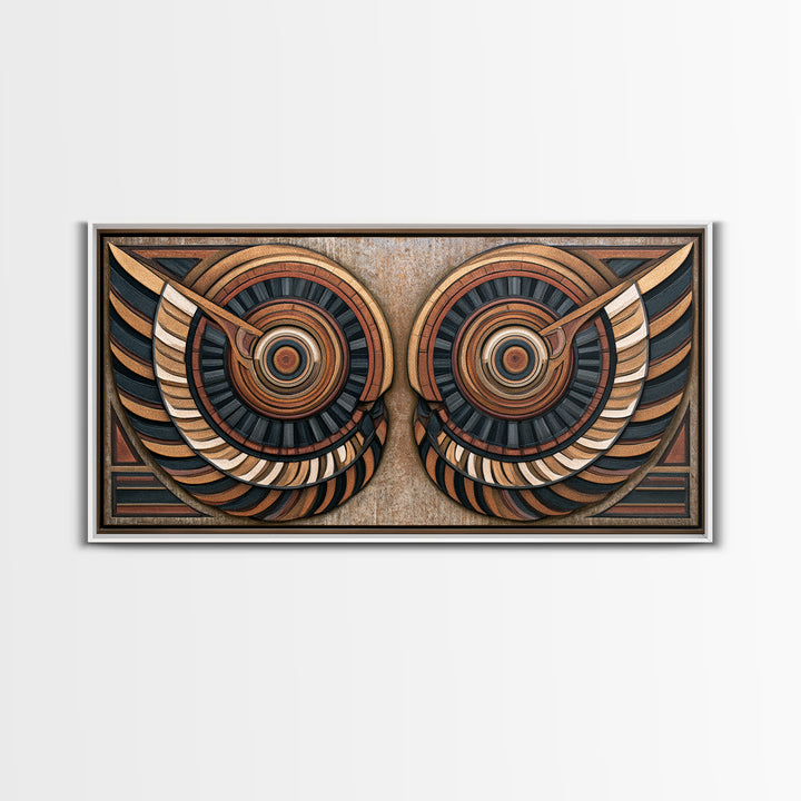 Angel Wings Built from Symmetrical Arcs Framed Canvas Print, Sacred Geometry Art, Printable, Living Room Decor, Geometry, SGA-2x1-43