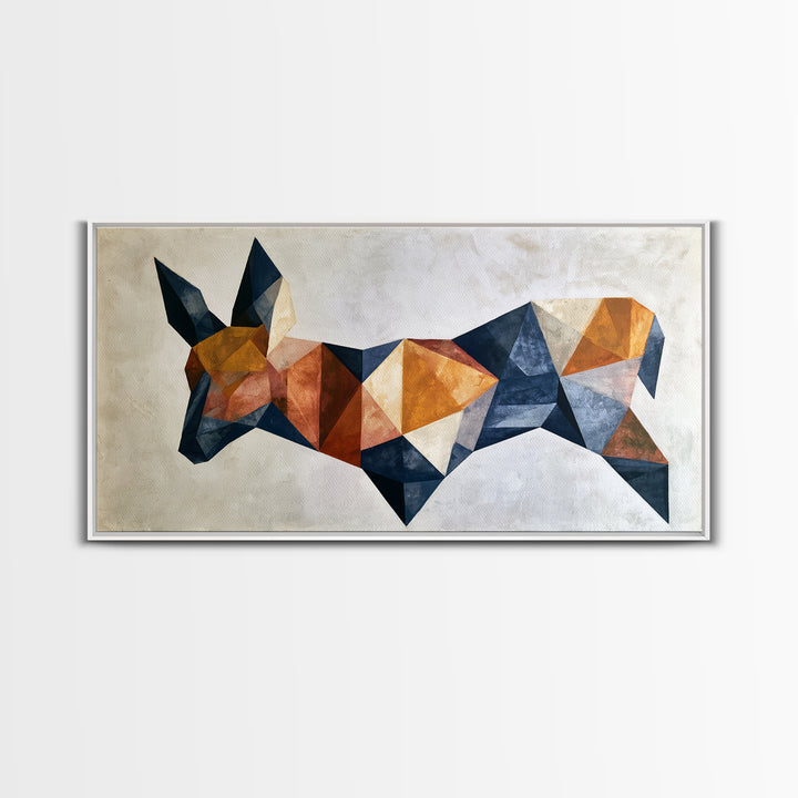 Sacred Deer Formed from Geometric Facets Framed Canvas Print, Sacred Geometry Art, Wall Art Print, Living Room Decor, Geometry, SGA-2x1-51