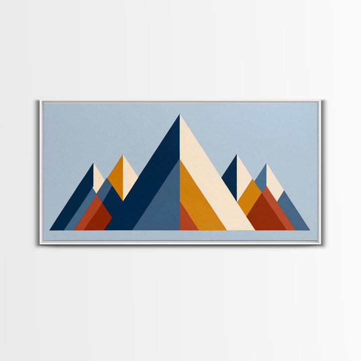 Triangle Mountain Landscape Framed Canvas Print, Sacred Geometry Art, Canvas Wall Art, Living Room Decor, Fine Art, Geometry, SGA-2x1-85