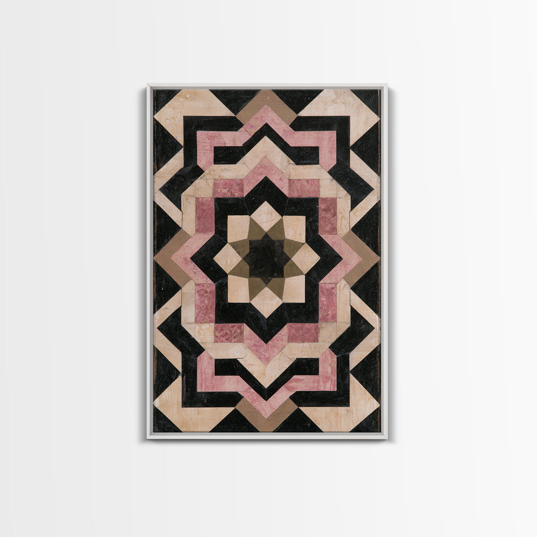 Moroccan Sacred Tile Star Pattern Canvas Print, Sacred Geometry Art, Geometric Wall Art, Living Room Decor, Geometry, SGA-2x3-8