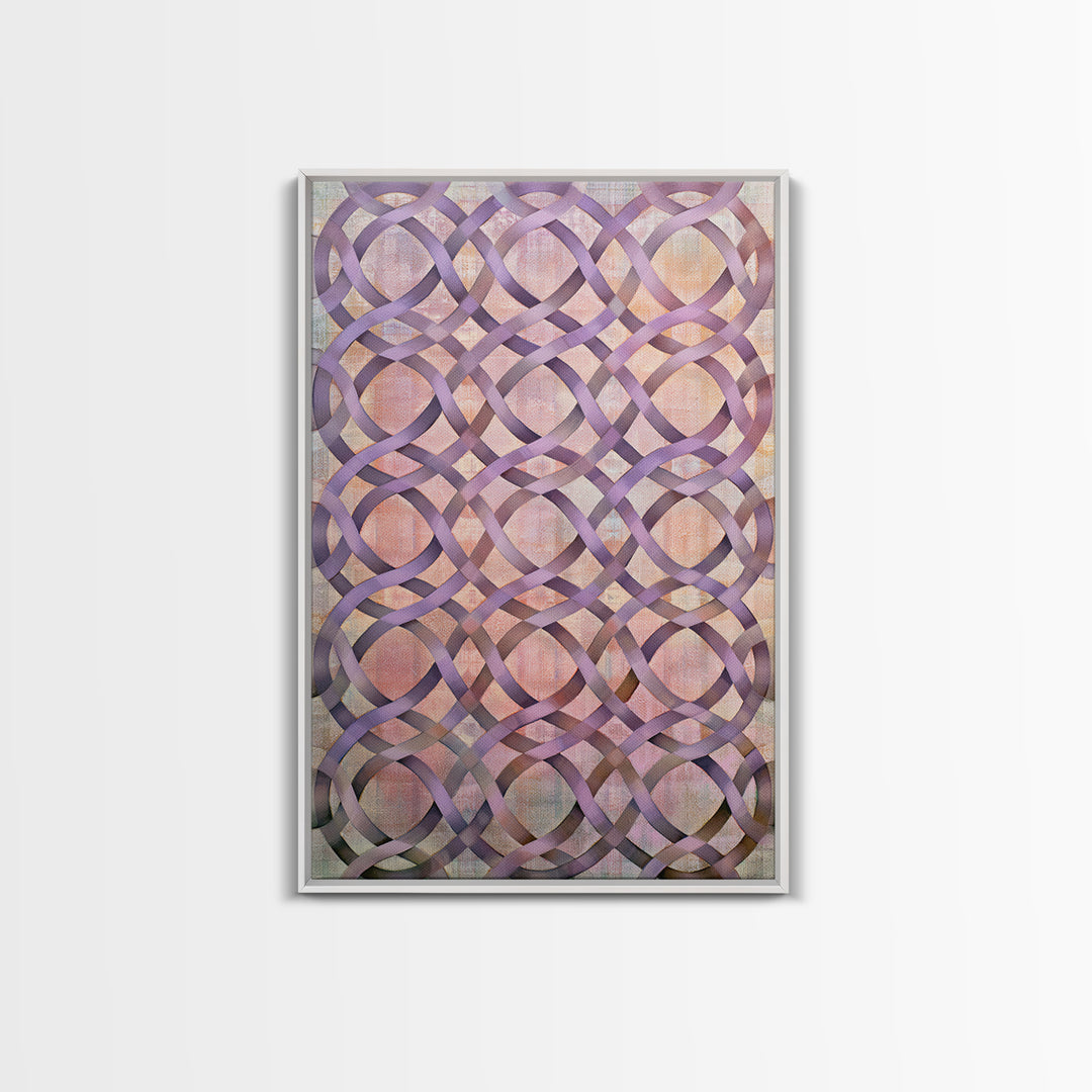 Crystal Grid Pattern Framed Canvas Print, Sacred Geometry Art, Boho Decor, Living Room Decor, Geometry, Spiritual Wall Art, SGA-2x3-85