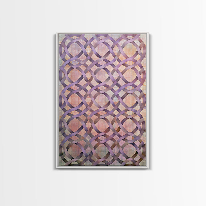 Crystal Grid Pattern Framed Canvas Print, Sacred Geometry Art, Boho Decor, Living Room Decor, Geometry, Spiritual Wall Art, SGA-2x3-85