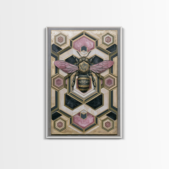 Hexagon Honeycomb Pattern Canvas Print, Sacred Geometry Art, Wall Hanging, Living Room Decor, Fine Art, Geometry, Wabi Sabi Art, SGA-2x3-96