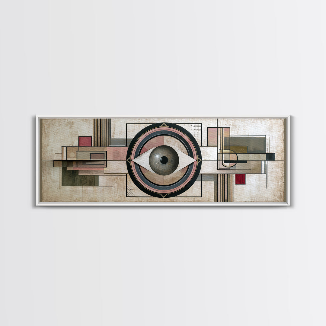 Cosmic Eye Inside Geometric Frame Canvas Print, Sacred Geometry Art, Spiritual Wall Art, Living Room Decor, Abstract Art, SGA-3x1-11