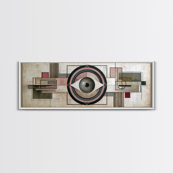 Cosmic Eye Inside Geometric Frame Canvas Print, Sacred Geometry Art, Spiritual Wall Art, Living Room Decor, Abstract Art, SGA-3x1-11