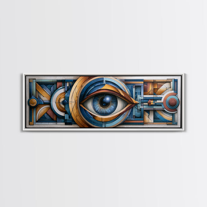 Cosmic Eye Inside Geometric Frame Canvas Print, Sacred Geometry Art, Art Print, Living Room Decor, Fine Art, Geometry, SGA-3x1-35