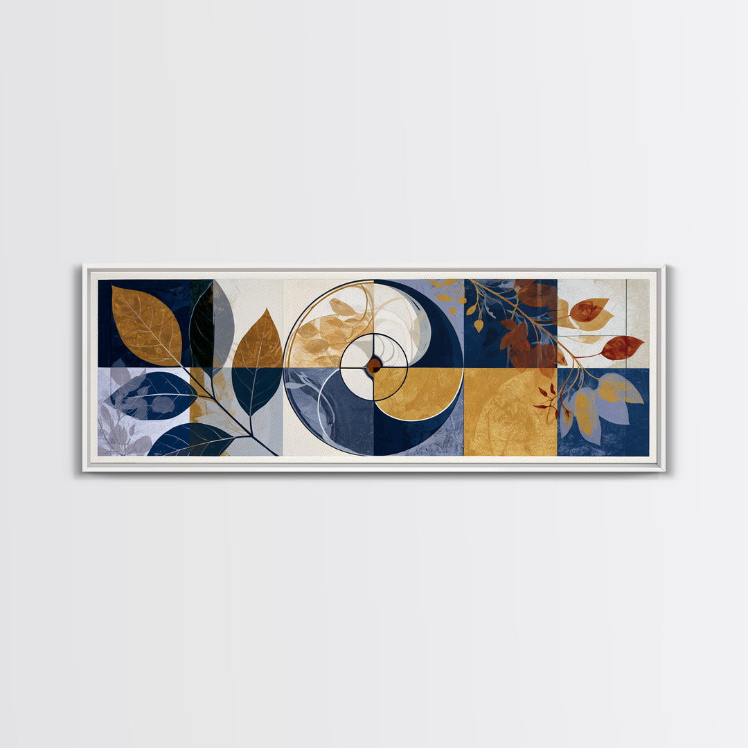 Golden Ratio Spiral Canvas Print, Sacred Geometry Art, Art Print, Living Room Decor, Watercolor Art, Geometry, Digital Wall Art, SGA-3x1-70