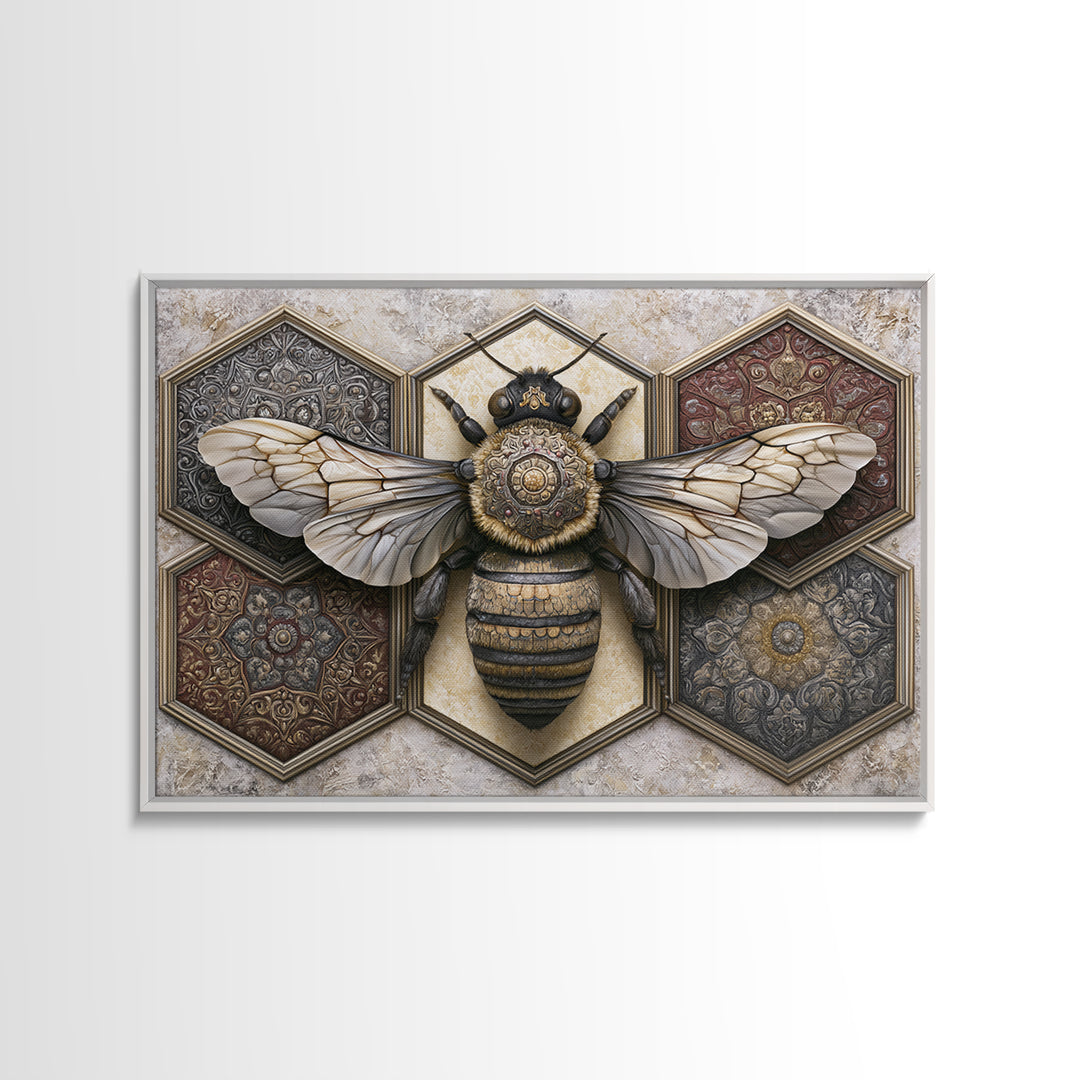 Hexagon Honeycomb Pattern Canvas Print, Sacred Geometry Art, Geometric Wall Art, Living Room Decor, Watercolor Art, Geometry, SGA-3x2-44