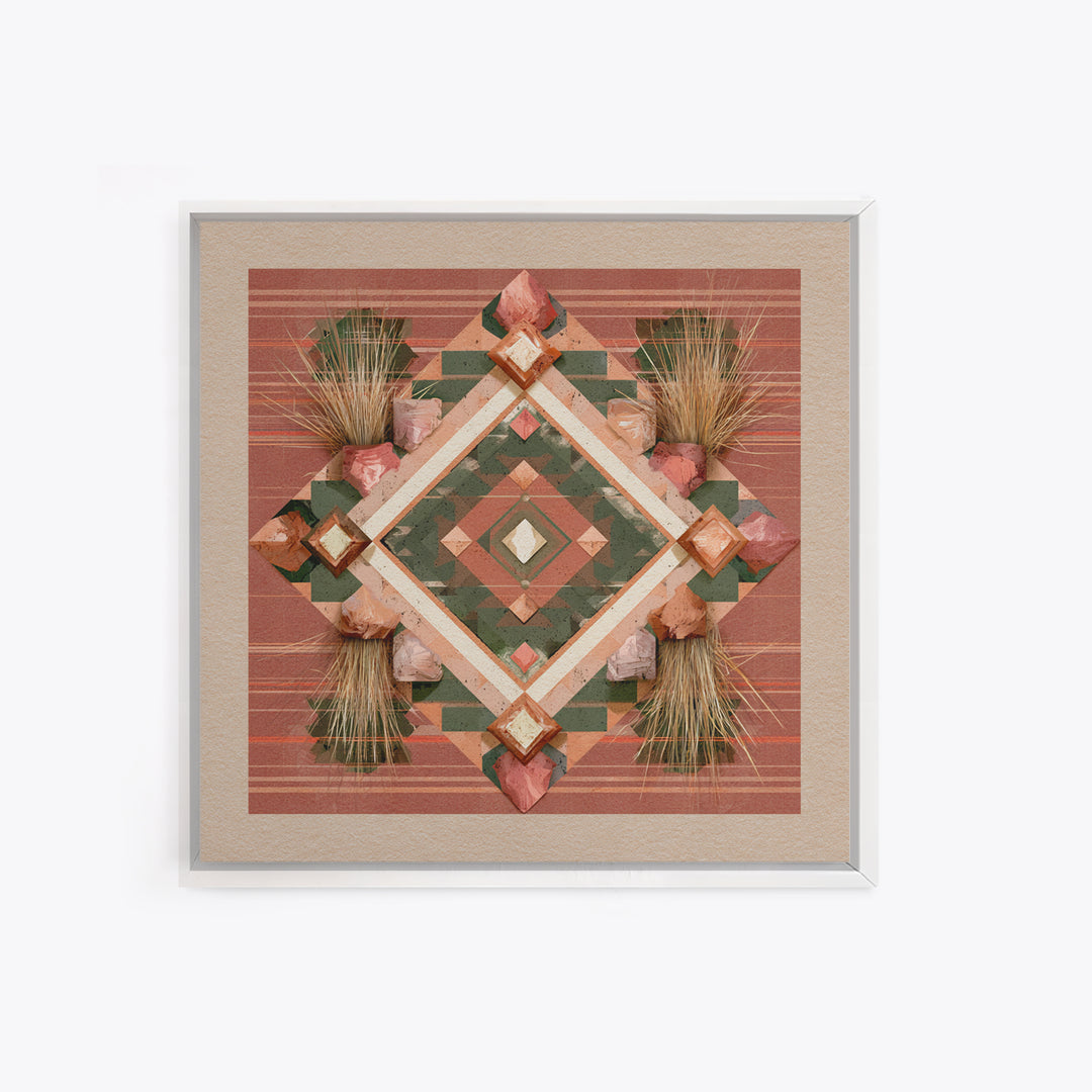 Navajo Geometric Pattern Canvas Print, Southwestern Art, Native American Art, Southwestern Decor, Abstract Art, Mesa, SOU-1x1-76