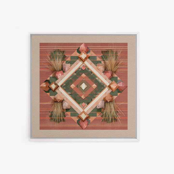 Navajo Geometric Pattern Canvas Print, Southwestern Art, Native American Art, Southwestern Decor, Abstract Art, Mesa, SOU-1x1-76