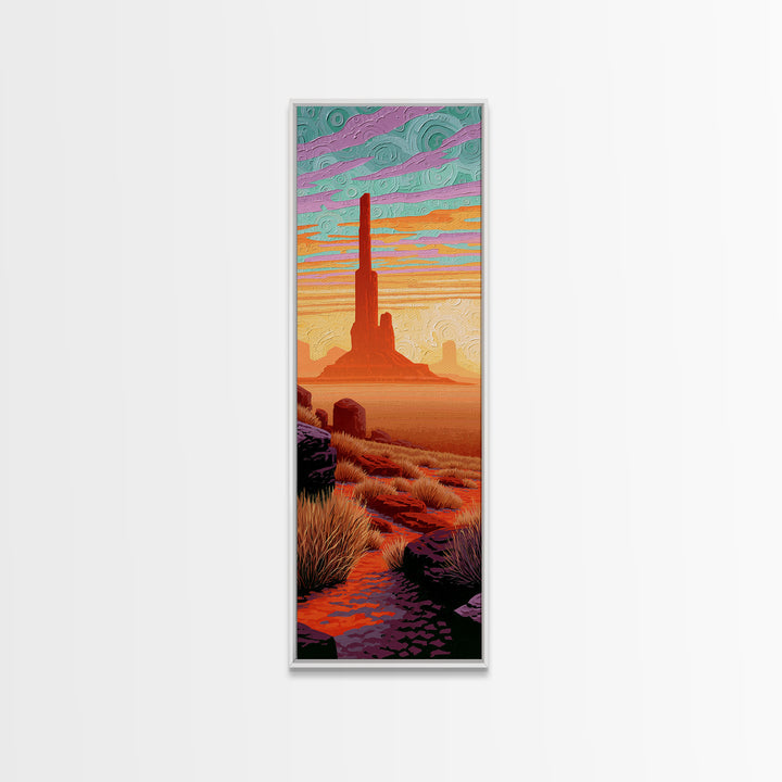 Monument Valley Silhouette Canvas Print, Southwestern Art, Room Decor, Southwestern Decor, Fine Art, Mesa, Digital Wall Art, SOU-1x3-94