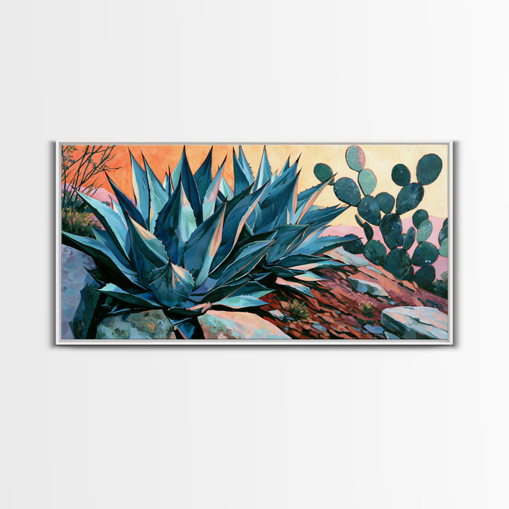 Agave Plant Closeup Canvas Print, Southwestern Art, Original Art, Southwestern Decor, Fine Art, Mesa, Landscape Art, Tile Art, SOU-2x1-57
