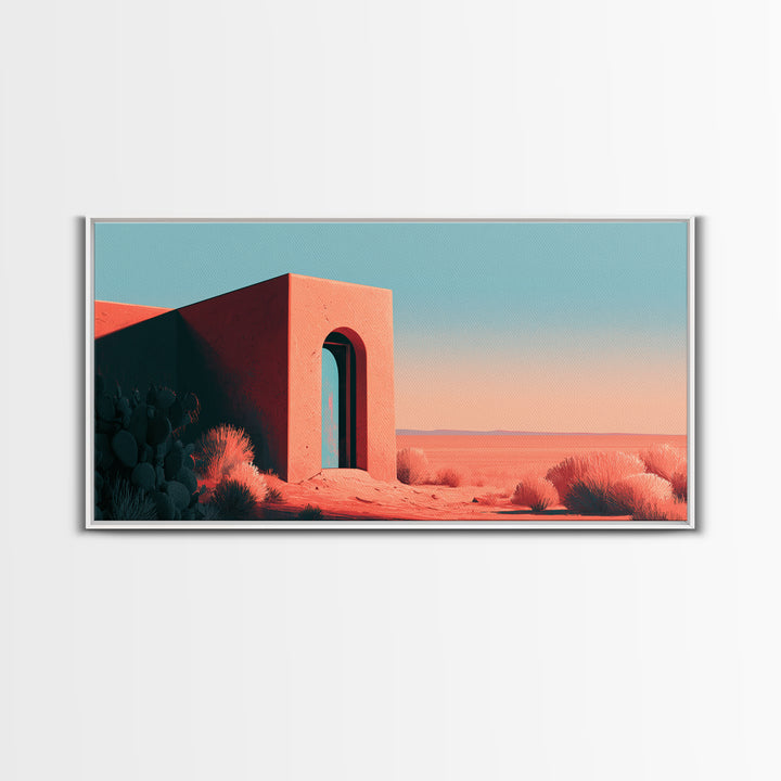 Adobe Doorway with Turquoise Blue Shadow Canvas Print, Southwestern Art, Boho Wall Art, Southwestern Decor, Fine Art, Mesa, SOU-2x1-73