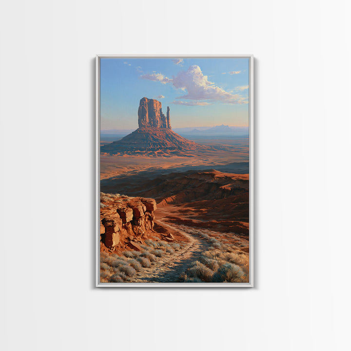 Desert Mesas in Terracotta and Turquoise Canvas Print, Southwestern Art, Original Art, Southwestern Decor, Fine Art, Mesa, SOU-2x3-9