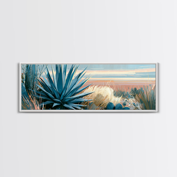 Agave Plant Closeup Canvas Print, Southwestern Art, Farmhouse Wall Art, Southwestern Decor, Oil Painting, Mesa, Fine Art Print, SOU-3x1-29