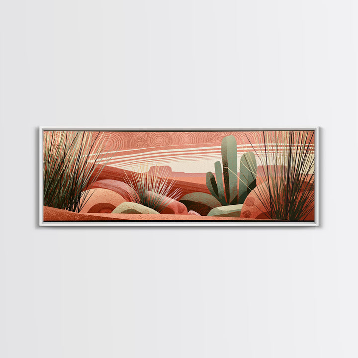 Tribal Blanket Abstract Without Sacred Copying Canvas Print, Southwestern Art, Antique Oil Painting, Southwestern Decor, Mesa, SOU-3x1-54