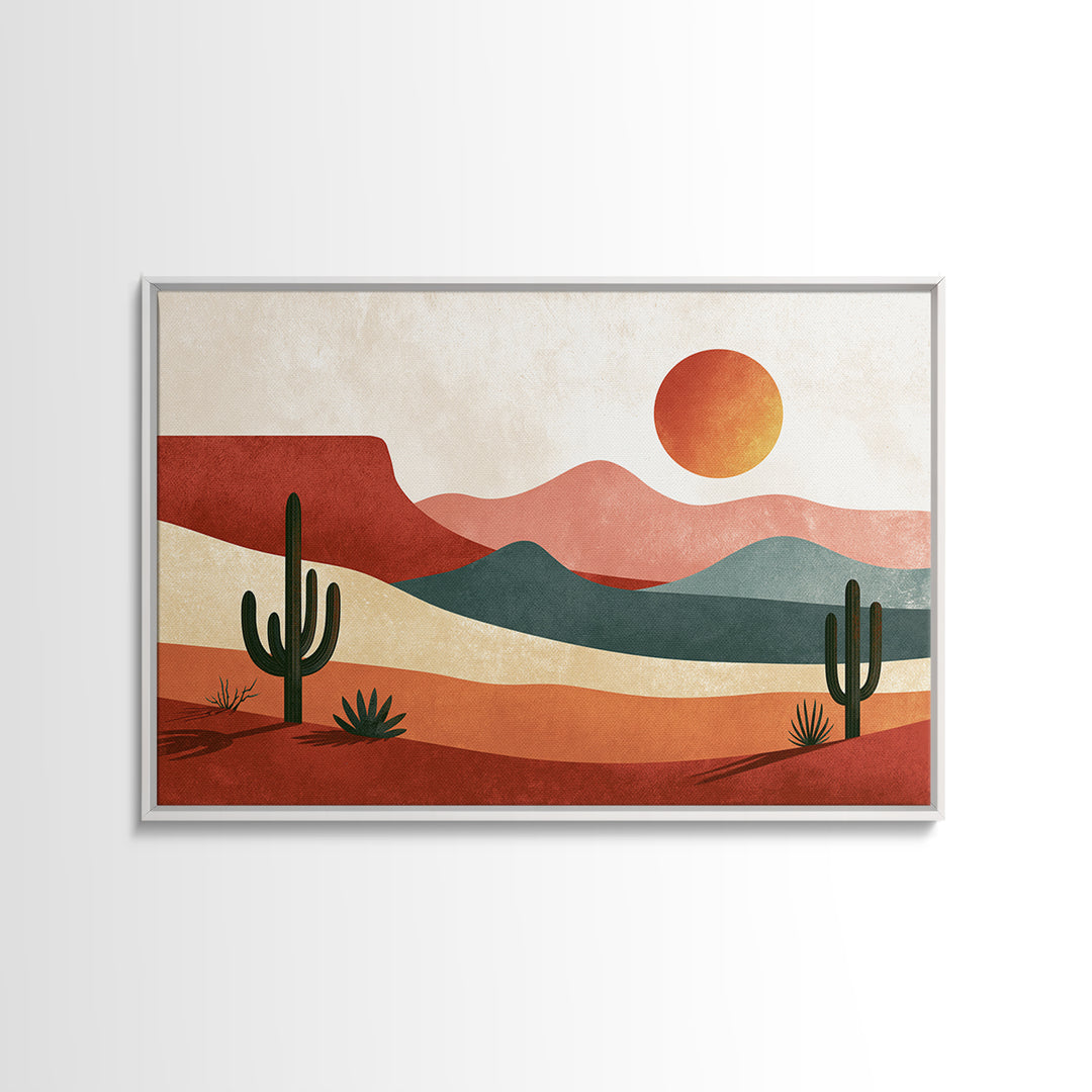 Abstract Canyon Layers Framed Canvas Print, Southwestern Art, Landscape Painting, Southwestern Decor, Watercolor Art, Mesa, SOU-3x2-70