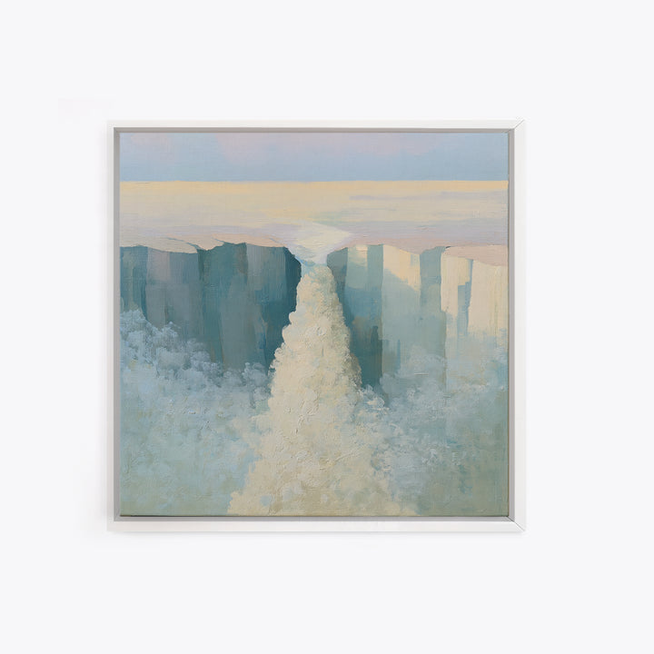 Serene Waterfall with Mist Canvas Print, Spa Art, Fashion Wall Art, Spa Decor, Fine Art, Serenity, Modern Decor, Fine Art Print, SPA-1x1-18