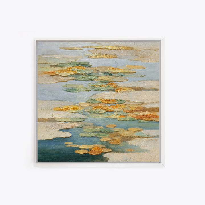 Warm Candle Flame Framed Canvas Print, Spa Art, Textured Painting, Spa Decor, Abstract Art, Serenity, Travel Poster, SPA-1x1-57