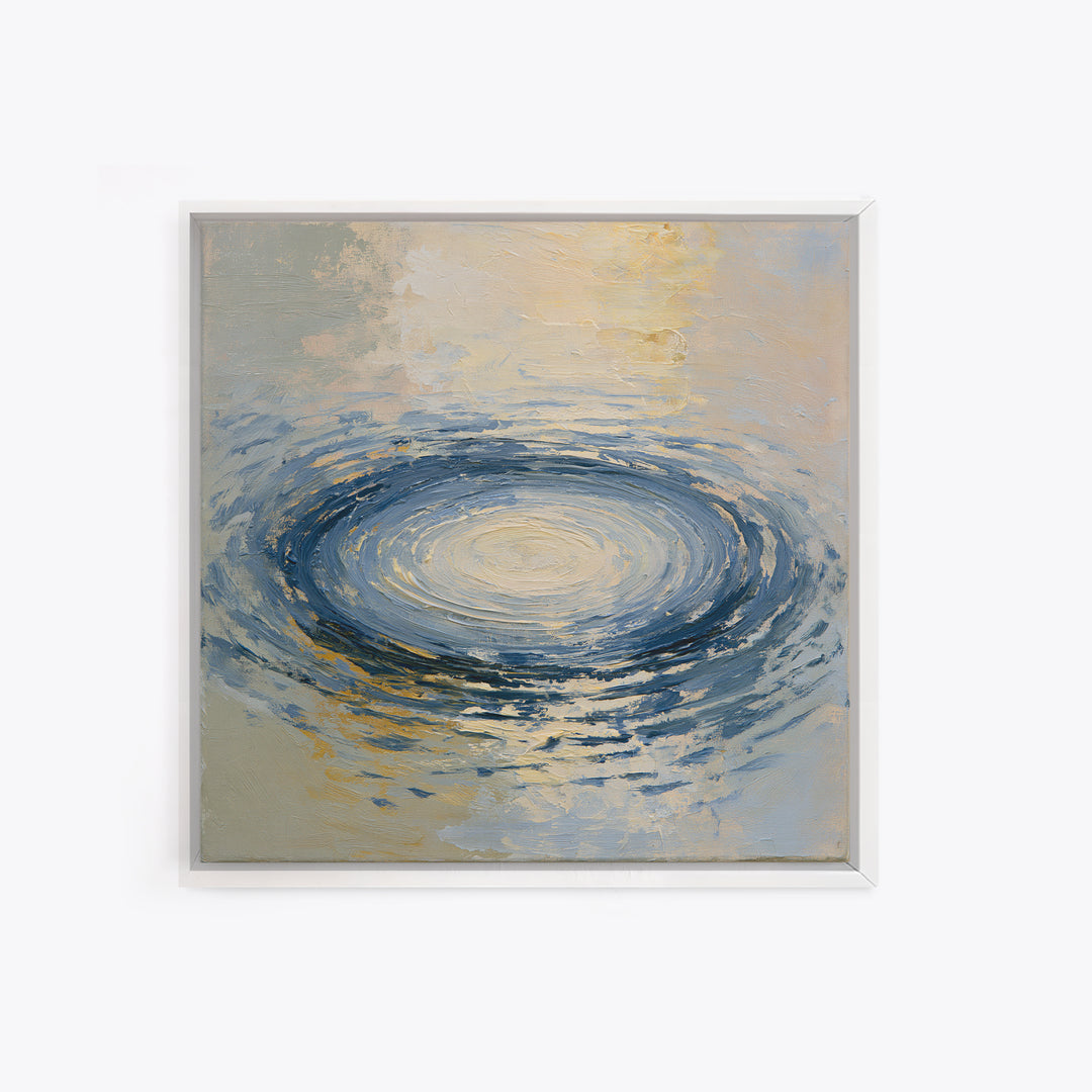 Abstract Water Ripples Framed Canvas Print, Spa Art, City Art, Spa Decor, Abstract Art, Serenity, Boho Decor, SPA-1x1-6