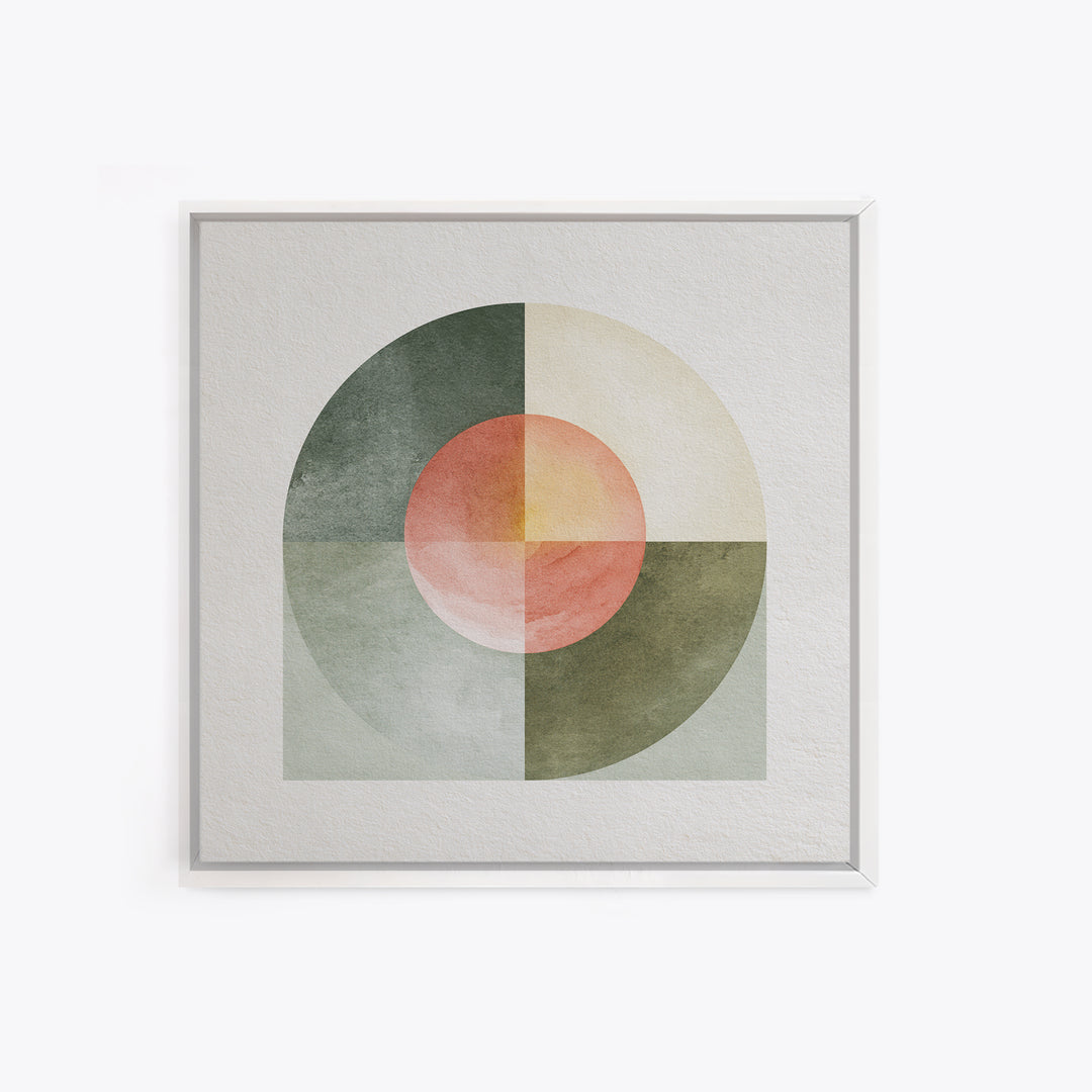 Sage and Ivory Geometric Calm Composition Canvas Print, Spa Art, Luxury Decor, Spa Decor, Abstract Art, Serenity, SPA-1x1-69