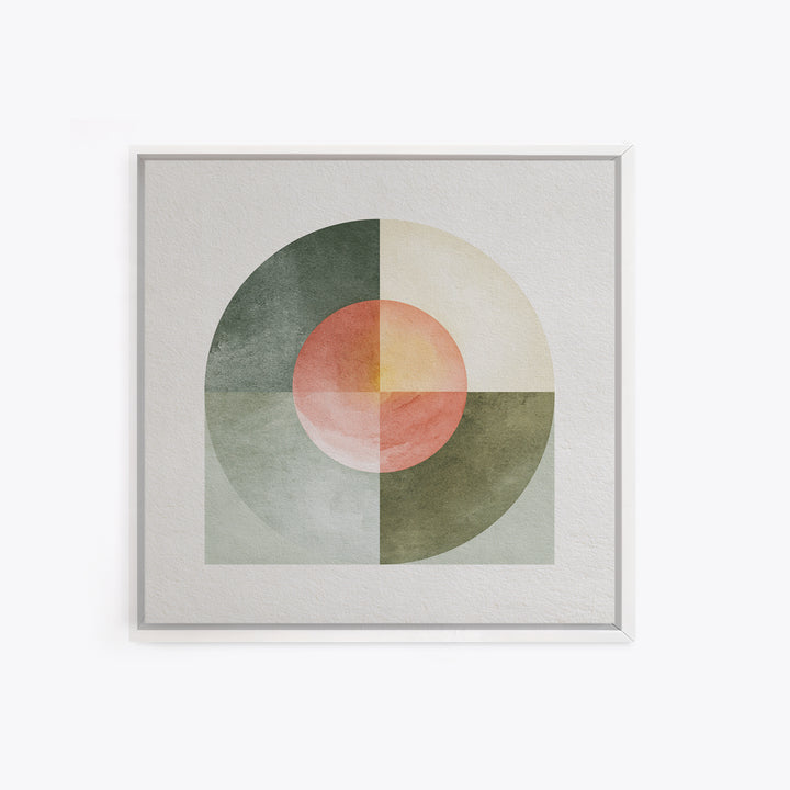 Sage and Ivory Geometric Calm Composition Canvas Print, Spa Art, Luxury Decor, Spa Decor, Abstract Art, Serenity, SPA-1x1-69