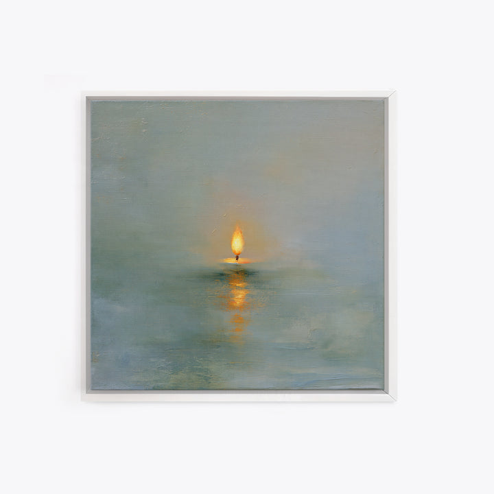Warm Candle Flame Canvas Print, Spa Art, Wall Decor, Spa Decor, Fine Art, Serenity, Minimalist Art, Feminine Wall Art, SPA-1x1-81