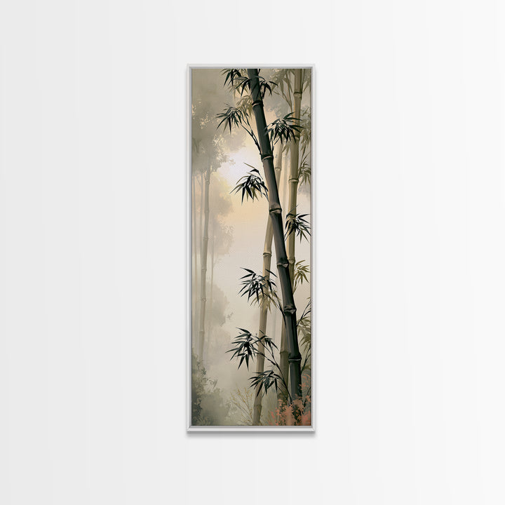Misty Bamboo Forest Canvas Print, Spa Art, Art, Spa Decor, Serenity, Abstract Print, Minimalist Art, Feminine Wall Art, SPA-1x3-17