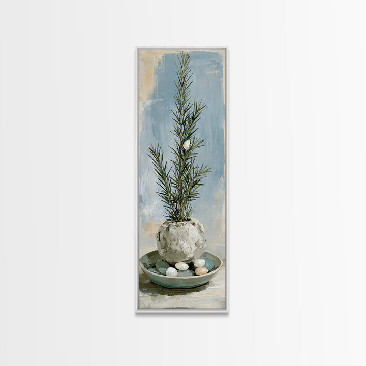 Botanical Herbal Arrangement Canvas Print, Spa Art, Tarot Card Art, Spa Decor, Watercolor Art, Serenity, Textured Painting, SPA-1x3-2
