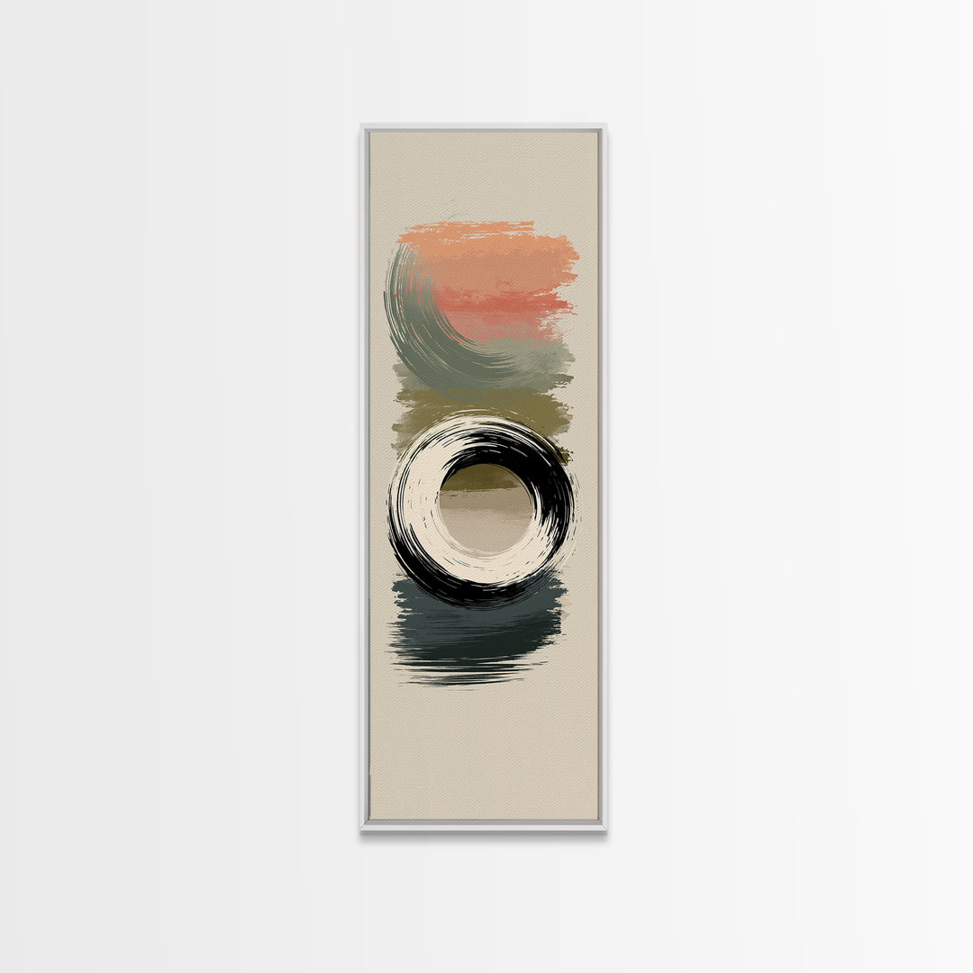 Minimal Zen Circle Brushstroke Framed Canvas Print, Spa Art, Art, Spa Decor, Fine Art, Serenity, Abstract Print, Minimalist Art, SPA-1x3-20