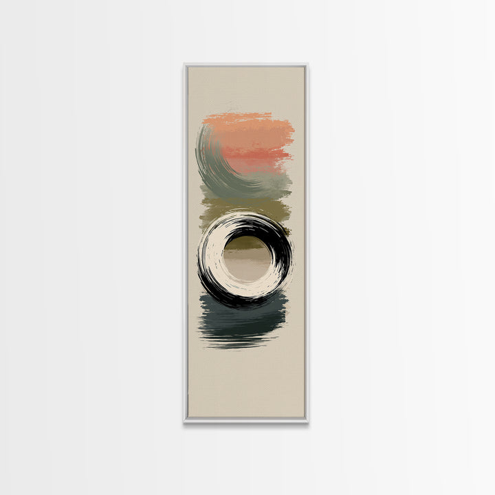 Minimal Zen Circle Brushstroke Framed Canvas Print, Spa Art, Art, Spa Decor, Fine Art, Serenity, Abstract Print, Minimalist Art, SPA-1x3-20
