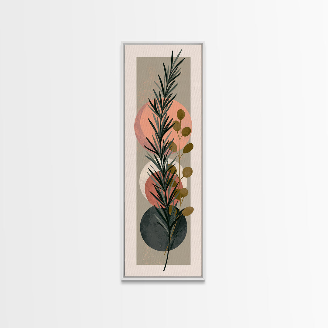 Botanical Herbal Arrangement Canvas Print, Spa Art, Tarot Card Art, Spa Decor, Watercolor Art, Serenity, Textured Painting, SPA-1x3-26