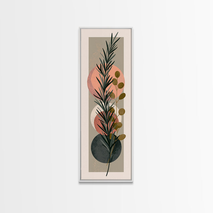 Botanical Herbal Arrangement Canvas Print, Spa Art, Tarot Card Art, Spa Decor, Watercolor Art, Serenity, Textured Painting, SPA-1x3-26