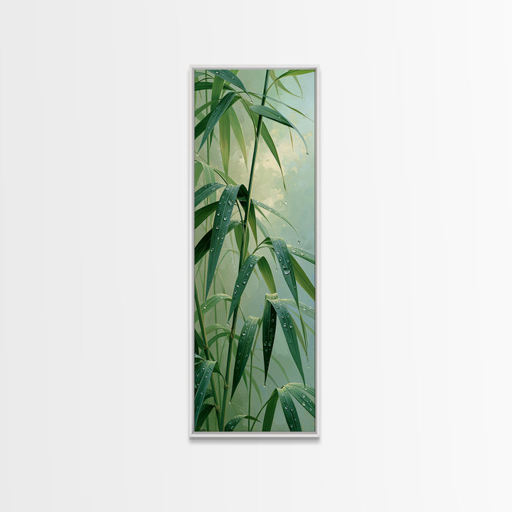 Rain on Leaves Canvas Print, Spa Art, Printable Wall Art, Spa Decor, Serenity, Feminine Wall Art, Fine Art Photography, SPA-1x3-28