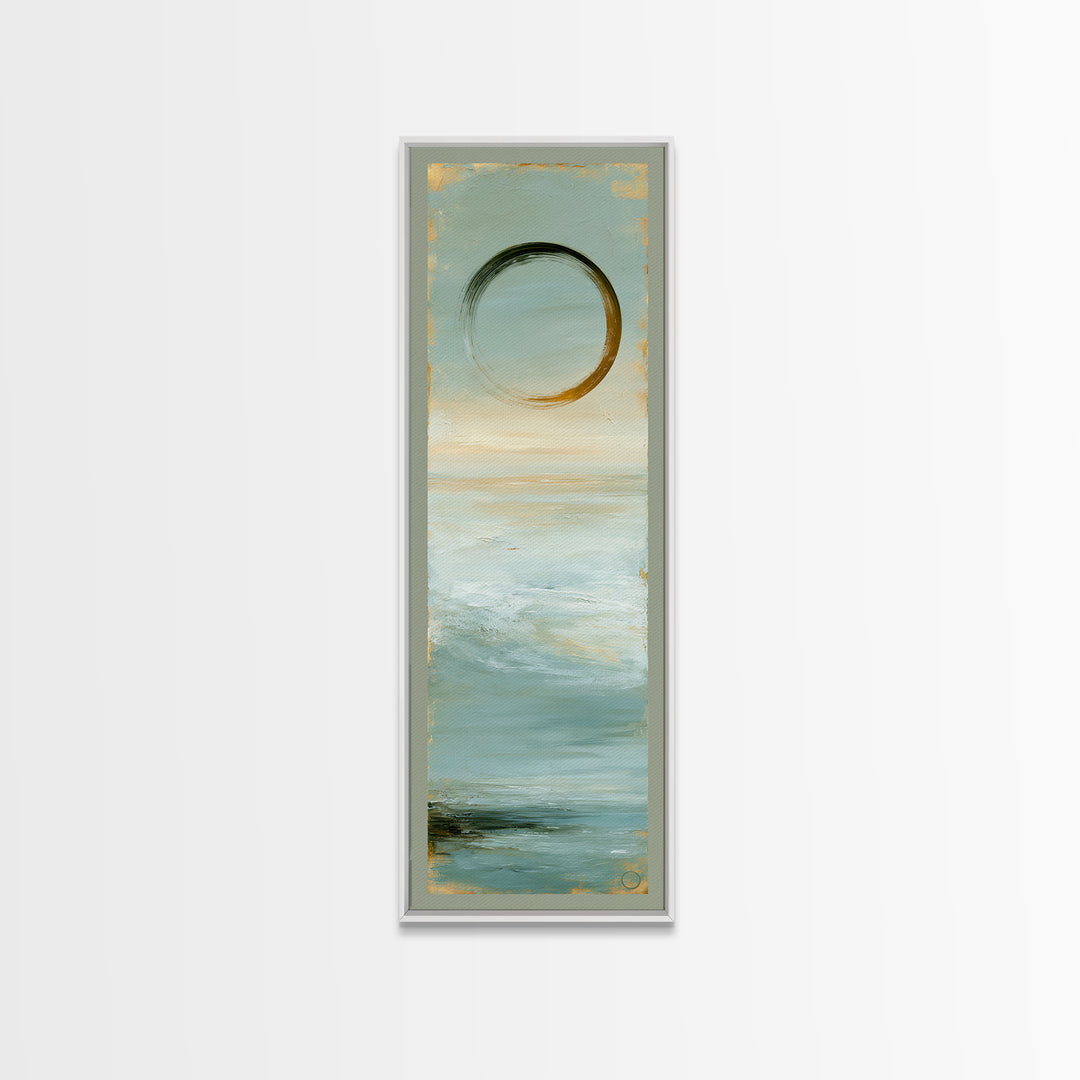 Minimal Zen Circle Brushstroke Canvas Print, Spa Art, Botanical Art, Spa Decor, Fine Art, Serenity, Fashion Wall Art, SPA-1x3-44