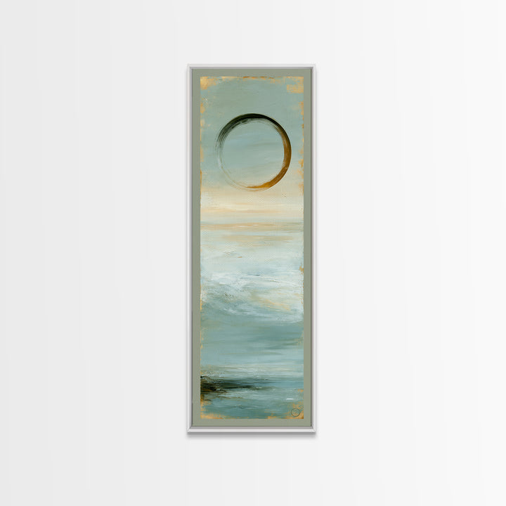 Minimal Zen Circle Brushstroke Canvas Print, Spa Art, Botanical Art, Spa Decor, Fine Art, Serenity, Fashion Wall Art, SPA-1x3-44