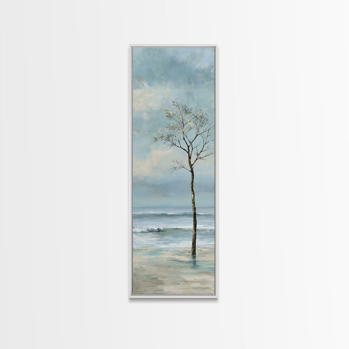 Coastal Horizon in Muted Spa Blues Framed Canvas Print, Spa Art, Modern Decor, Spa Decor, Fine Art, Serenity, Wall Decor, SPA-1x3-46