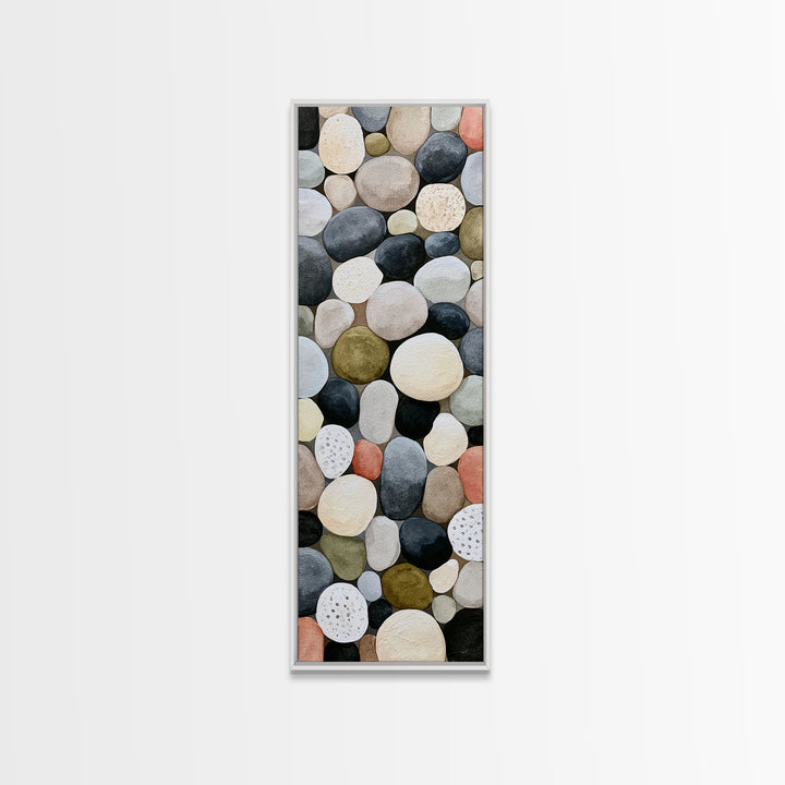 Pebble Texture Abstract Canvas Print, Spa Art, Dog Canvas, Spa Decor, Fine Art, Serenity, Art Print, Room Decor, SPA-1x3-51