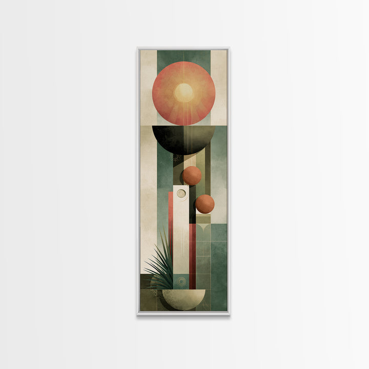 Sage and Ivory Geometric Calm Composition Canvas Print, Spa Art, Textured Painting, Spa Decor, Serenity, Travel Poster, SPA-1x3-57