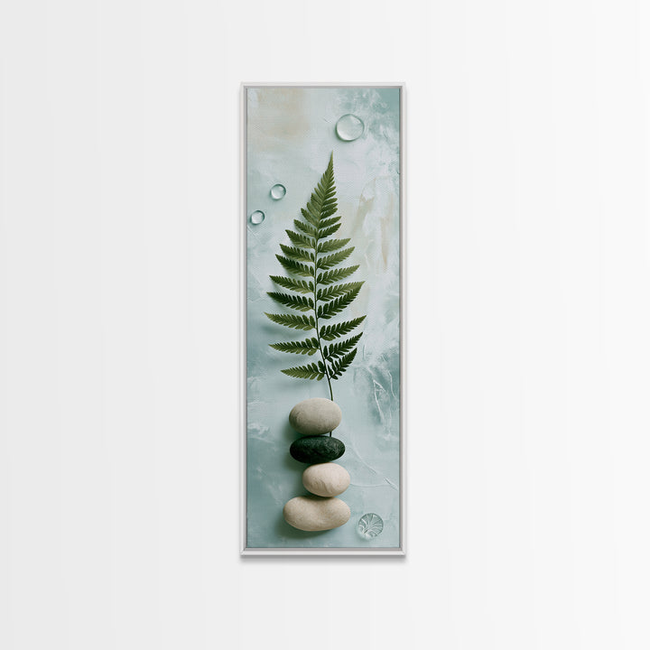 Fern Leaf Closeup Framed Canvas Print, Spa Art, Gallery Decor, Spa Decor, Fine Art, Serenity, Wall Art, Home Decor, Wall Decor, SPA-1x3-71