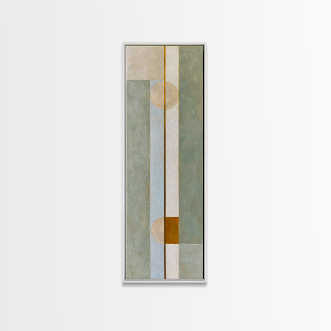 Sage and Ivory Geometric Calm Composition Canvas Print, Spa Art, Fashion Wall Art, Spa Decor, Abstract Art, Serenity, SPA-1x3-81