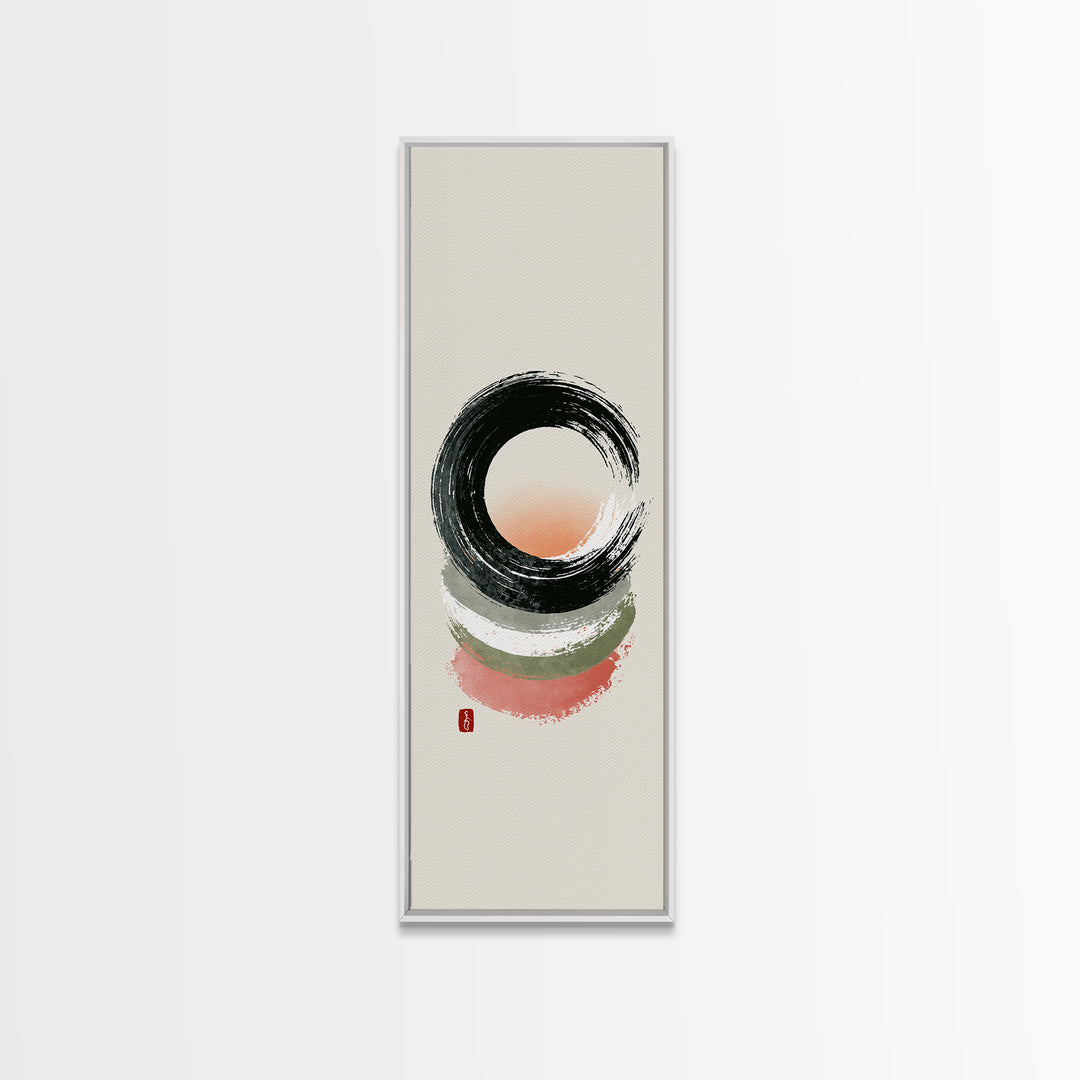 Minimal Zen Circle Brushstroke Framed Canvas Print, Spa Art, Teen Girl Room Decor, Spa Decor, Fine Art, Serenity, Luxury Decor, SPA-1x3-92