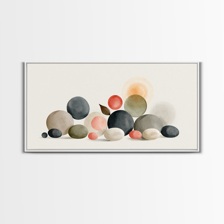 Pebble Texture Abstract Framed Canvas Print, Spa Art, Wall Art, Spa Decor, Abstract Art, Serenity, Dog Wall Art, Abstract Print, SPA-2x1-35