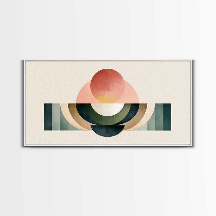 Sage and Ivory Geometric Calm Composition Canvas Print, Spa Art, Wall Art Print, Spa Decor, Abstract Art, Serenity, Animal Art, SPA-2x1-41